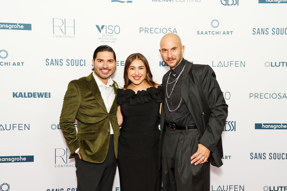 Three hospitality professionals at the AHEAD Americas awards ceremony.