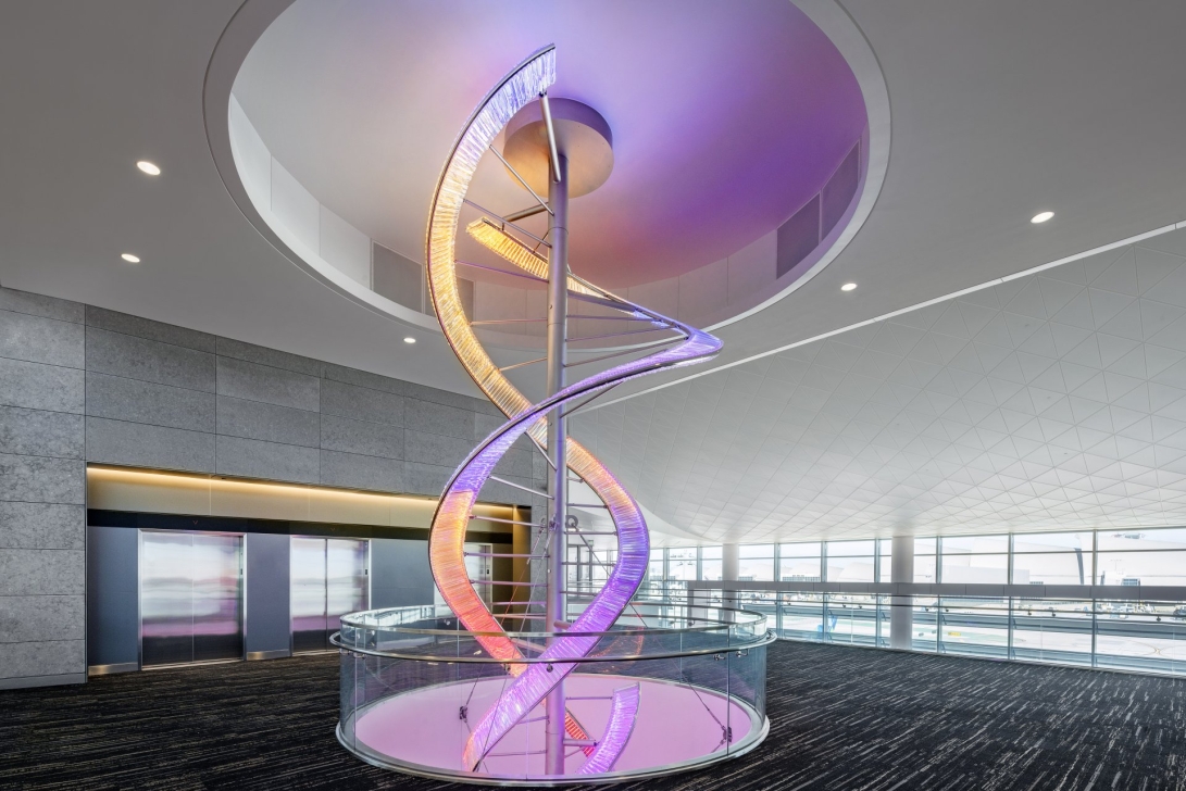 Large crystal lighting installation