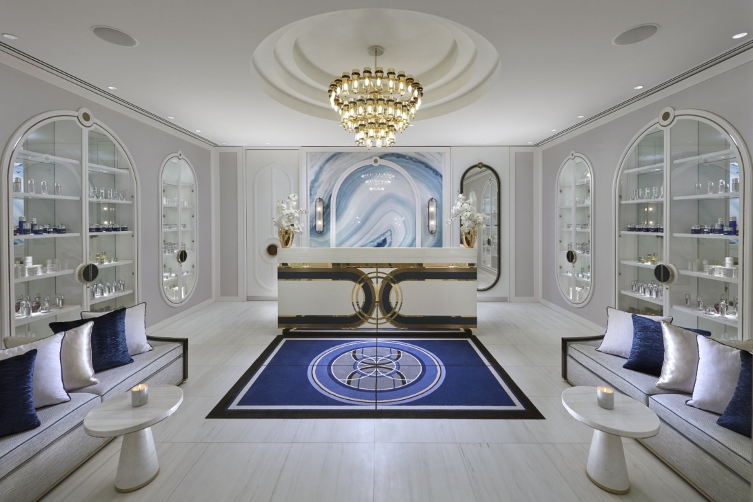 Hotel spa with chandelier