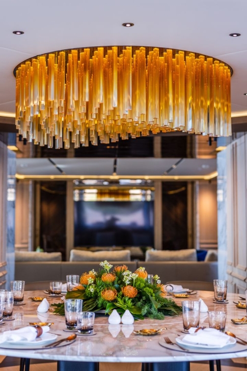 Dining table with the light
