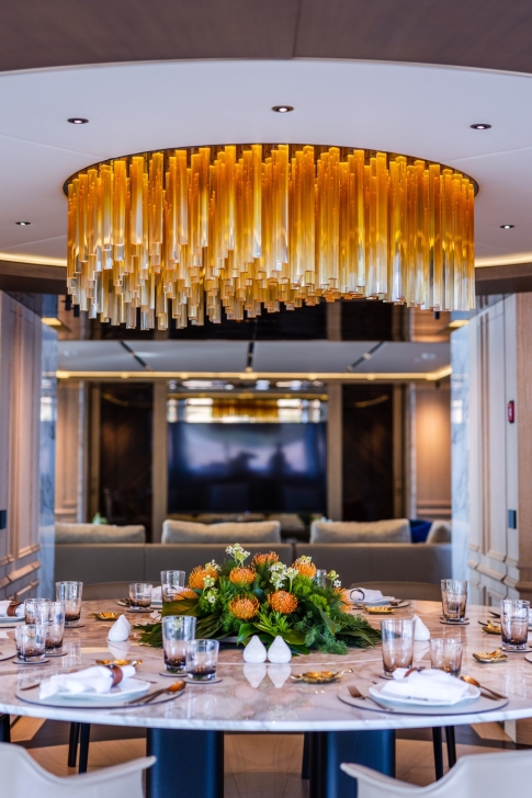 Dining table with the light