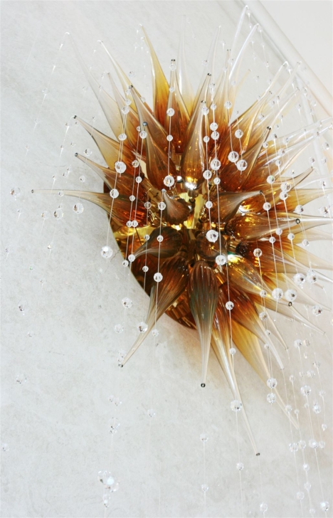 Lighting with crystal pearls
