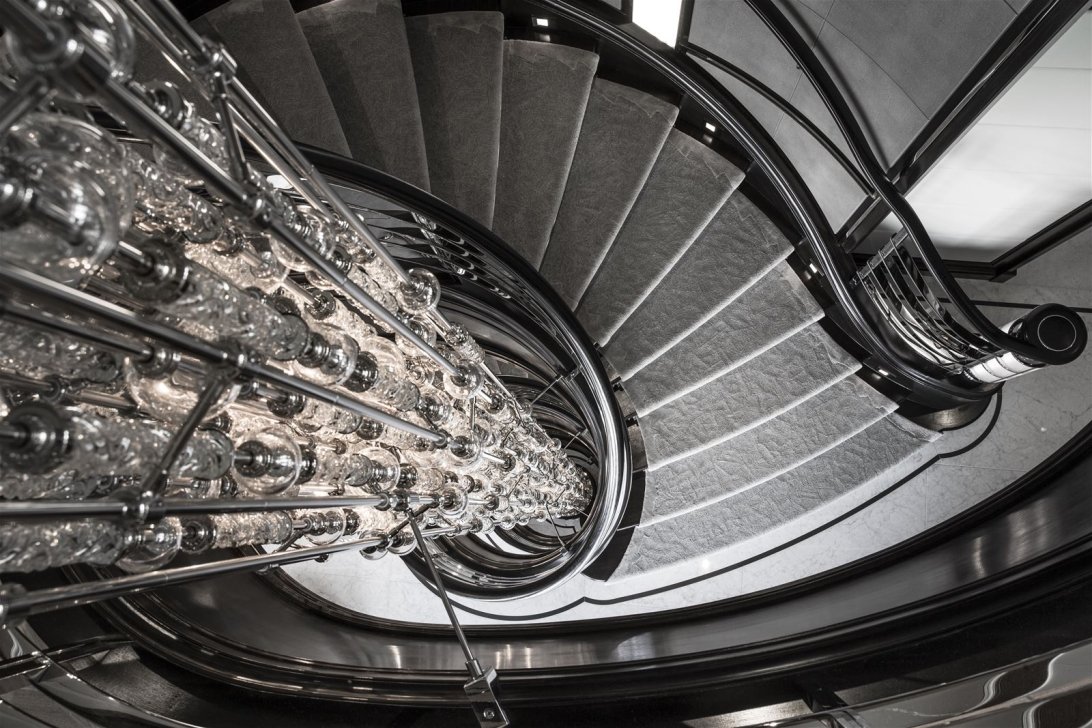View of staircase from above