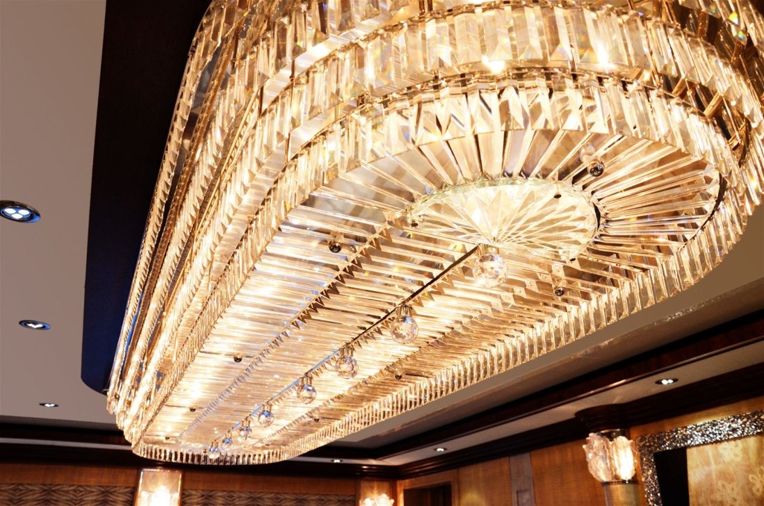 Detail of crystal luminaire