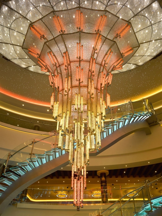 Orange crystal luminaire