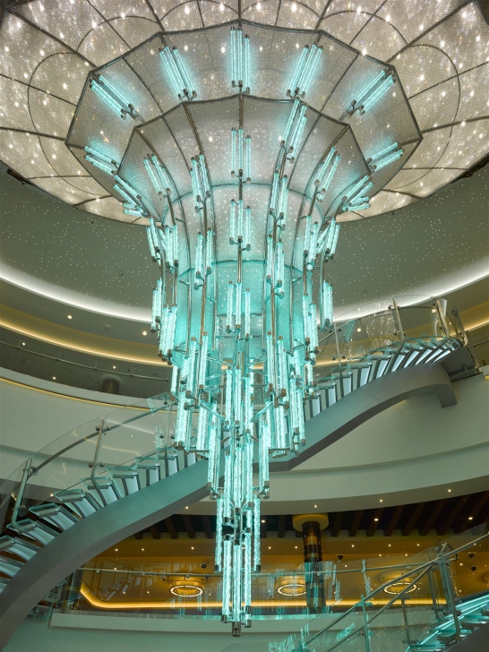 Green customized crystal luminaire