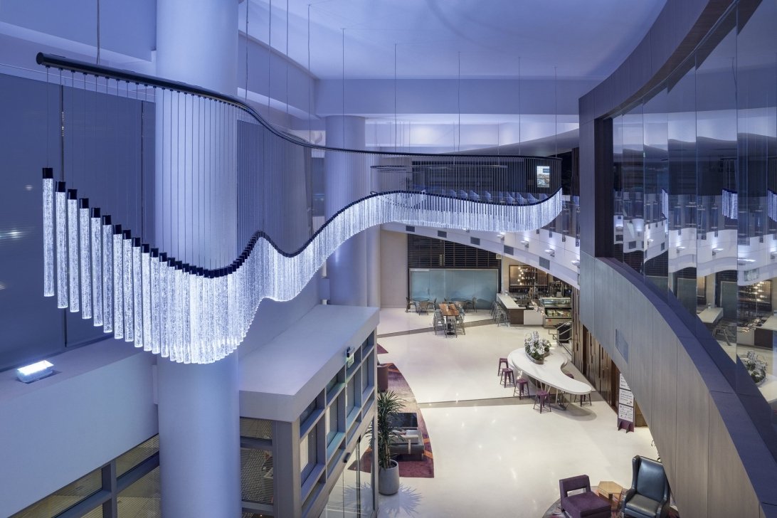 Signature Design Crystal Spin in a lobby