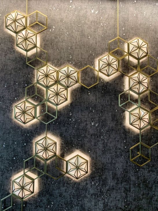 Decorative hexagonal metal elements