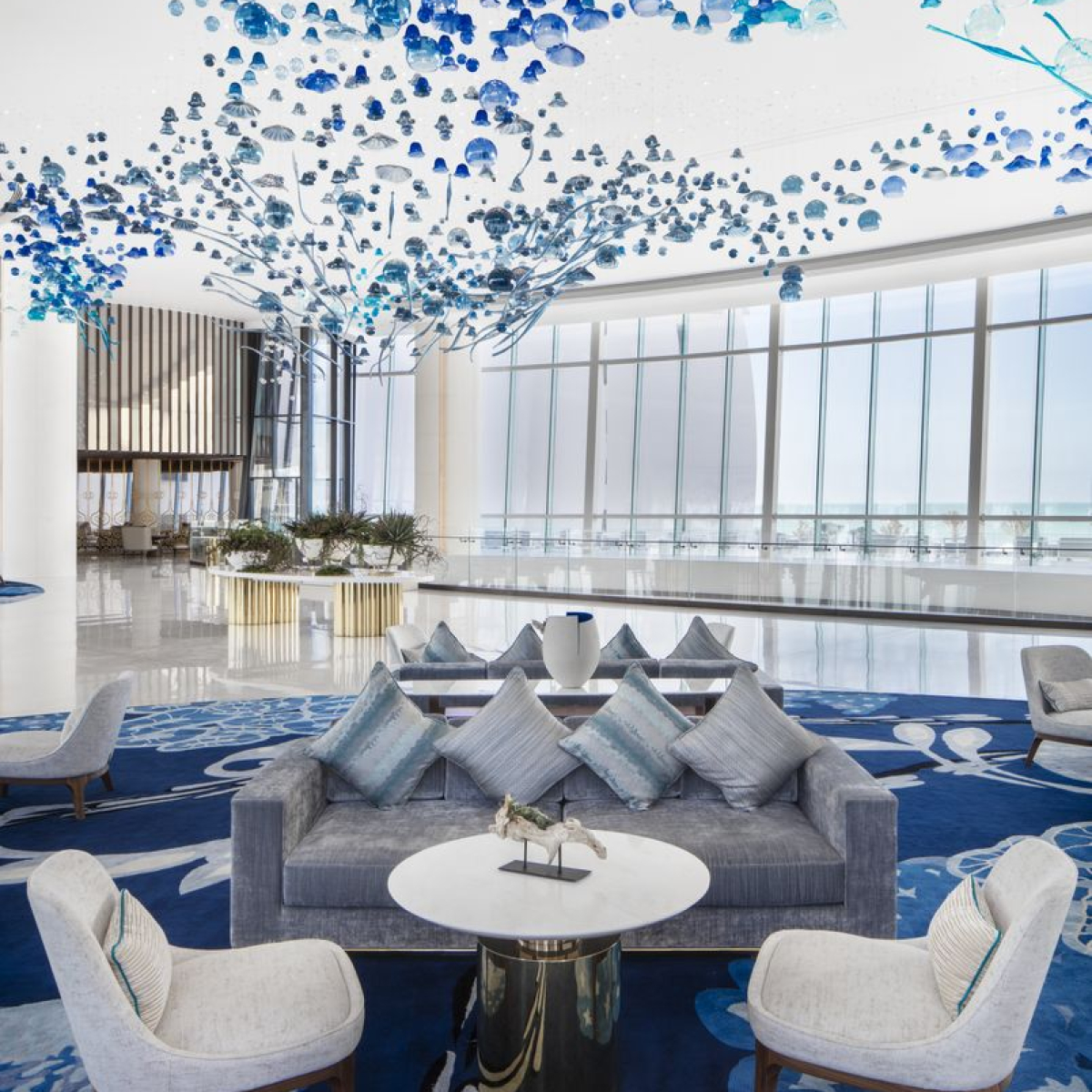Main lobby with hand-blown glass jellyfish