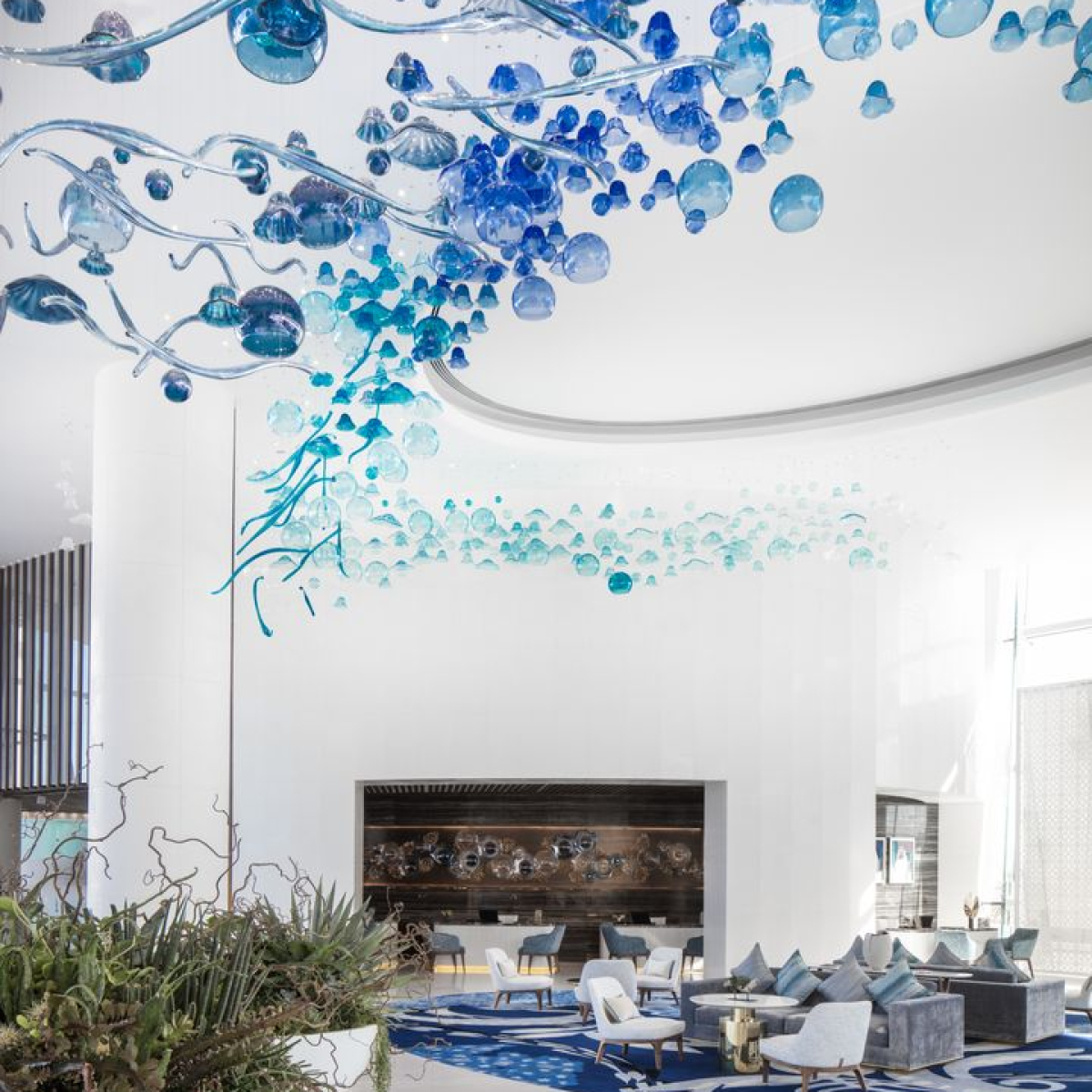 Main lobby with hand-blown glass jellyfish