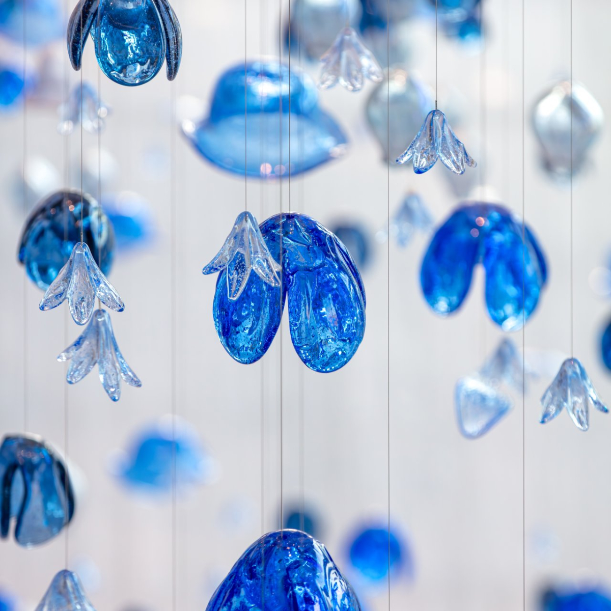 Blue crystal flowers