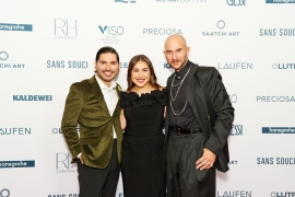 Three hospitality professionals at the AHEAD Americas awards ceremony.