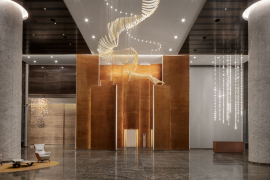 Executive lobby bespoke lighting