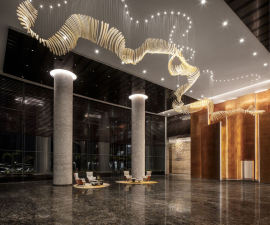 Executive lobby bespoke lighting