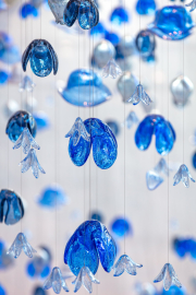 Blue crystal flowers