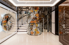 View of staircase with crystal jellyfish