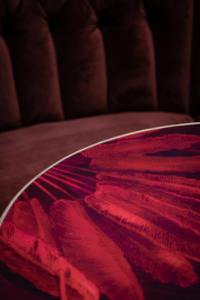 Table with red leaves